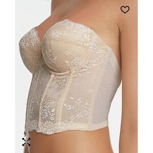 Women's Dominique Backless Strapless Lace Bra Ultra Lift Corselet 40DD/E Bustier